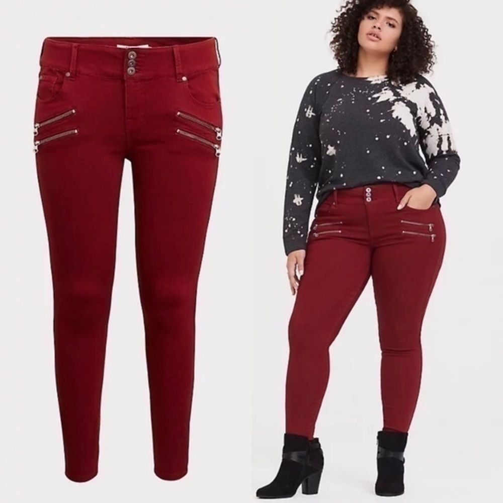 TORRID JEGGING - SUPER STRETCH DARK RED NWOT - Picture 3 of 6
